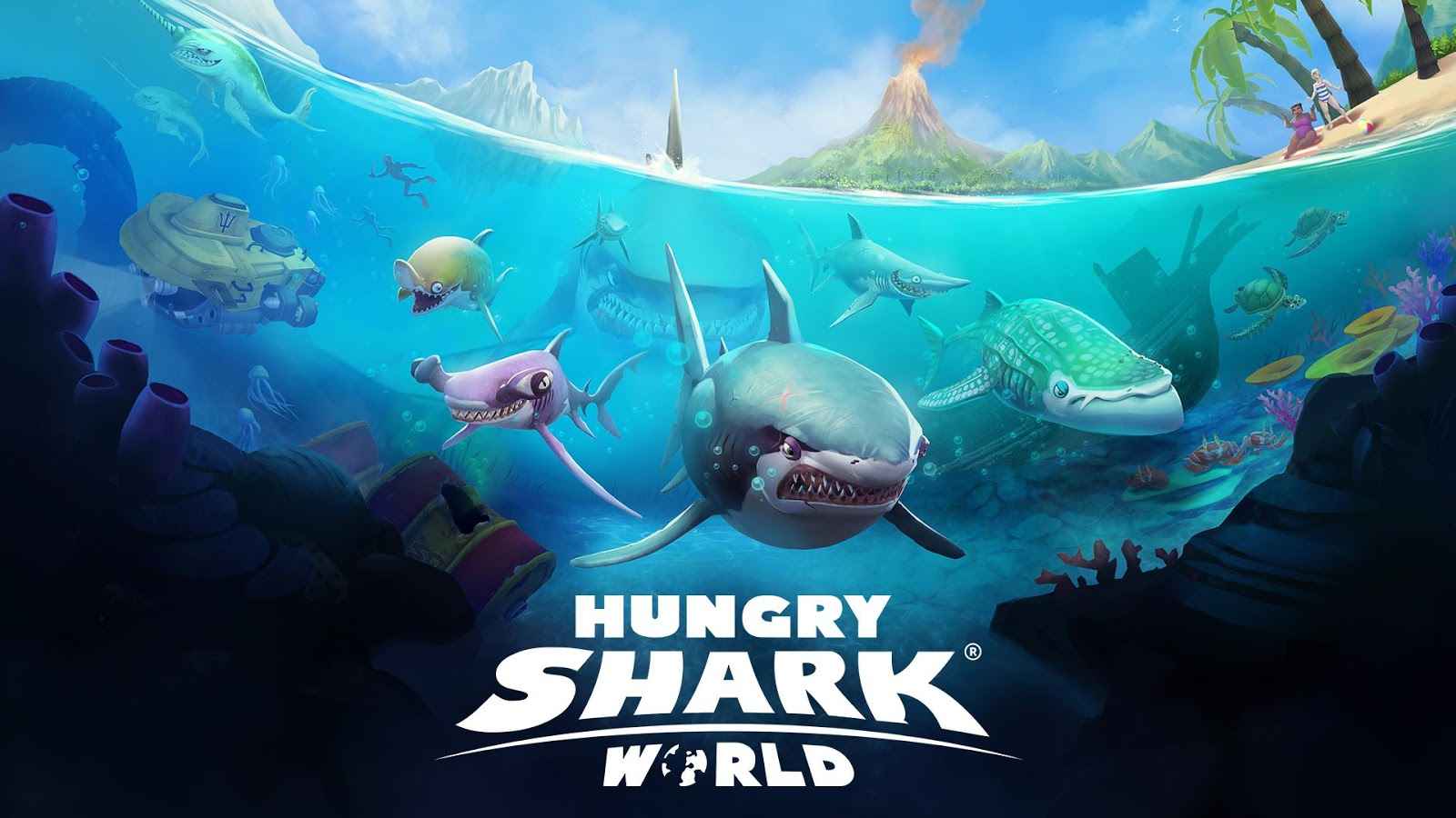 تحميل لعبة Hungry Shark World مهكرة 2024 للاندرويد